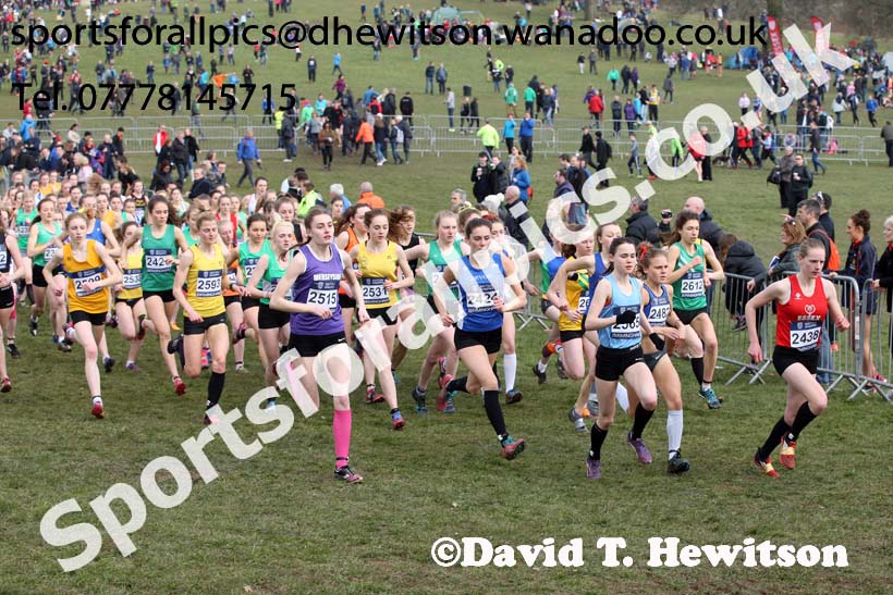 Womens under-20s 2016 Inter Counties Cross Country Champs. and Cross Challenge Final, Cofton Park, Birmingham. Photo: David T. Hewitson/Sports for All Pics